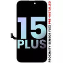 Encuentra en Xela Quetzaltenango la pantalla OLED con flex de sensor de proximidad pre-instalado para iPhone 15 Plus en nuestro taller de reparación autorizado.