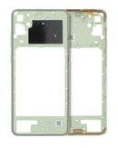 Marco medio compatible para Samsung Galaxy A05 en color verde claro disponible para reparaciones en Xela Quetzaltenango.  