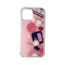 Estuche  Hard case con dise√±o Maquillaje fondo Rosado IPHONE 12 PRO MAX 6.7