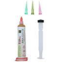 Jeringa Amtech RMA-223-LF de 10cc con flux de soldadura tacky paste no-clean para reparación electrónica.