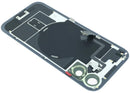 Tapa trasera original Apple iPhone 17 negra con cristal brillante, MagSafe y NFC. Repuesto para reparación.
