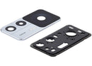Cristal de cámara trasera plateado para Xiaomi 12T con bracket/bezel, repuesto para reparación 22071212AG.