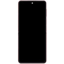 Pantalla OLED interna refurbished para Samsung Galaxy Z Flip 7 5G, color Coral Red, con marco.