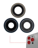 Lente de camara trasera con soporte y bisel para iPhone 12 Pro Max (Azul Pacifico)0