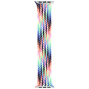 Correa Braided Solo Loop original Apple Watch Pride Edition 44-49mm, trenzada con hilos multicolor vibrantes que representan la bandera del orgullo.