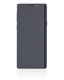 Pantalla OLED usada Samsung Galaxy Note 9 Ocean Blue con marco, lista para reparación de display.