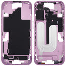 Chasis medio rosa para iPhone 16 (A3081) con botones de encendido y volumen, repuesto Aftermarket Plus.