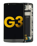 Pantalla LCD frontal negra refurbished para LG G3, lista para reemplazar display dañado de modelos D850, D855, LS990.