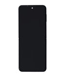 Pantalla OLED interna usada Samsung Galaxy Z Flip 3 5G Phantom Green con marco, lista para reparación de display.