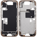 Chasis medio iPhone 16 Pro Desert Titanium con botones de encendido y volumen, versión EU/Global.