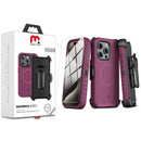 MYBAT MAVERICK ANTIMICROBIAL CON HOLSTER IPHONE 15 PRO MAX MORADO