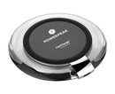 Cargador inalámbrico PowerPeak de 15W, color negro, con base antideslizante para carga rápida de smartphones.