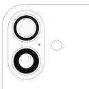 Par de lentes de vidrio para cámara trasera de iPhone 16/17 con adhesivo, repuesto Aftermarket Plus.