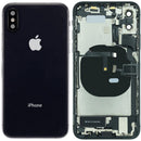 Tapa trasera Space Gray para iPhone XS (A1920, A2097) con puerto de carga y componentes preinstalados, grado B.