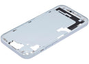 Chasis medio azul OEM USADO para iPhone 15 (A2846, A3089) con small parts, listo para reparación.