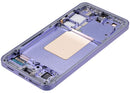Pantalla OLED Samsung Galaxy S24 5G Cobalt Violet con marco, repuesto para reparación de display frontal.