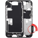 Chasis medio negro titanio para iPhone 16 Pro, con botones de encendido y volumen. Repuesto de alta calidad.