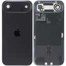 Tapa trasera original iPhone Air Space Black con logo Apple, orificio para cámara y MagSafe, ideal para reparación.