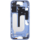 Marco medio iPhone 16 (US Version) azul ultramarino con botones power y volumen, repuesto chasis A3104 A3106.