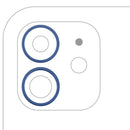 Dos anillos bezel protectores azules para cámara trasera de iPhone 12 o 12 mini.