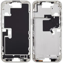 Chasis blanco titanio para iPhone 16 Pro Max US, con botones de volumen y encendido. Repuesto de alta calidad.