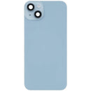 Tapa trasera azul iPhone 14 Plus con MagSafe, NFC inalámbrico y placa metálica preinstalada, sin logo.