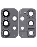 Lentes de camara trasera con Bracket para Samsung Galaxy A72 - Color Gris / Negro