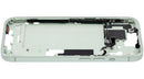 Chasis medio verde usado para iPhone 15 US Version (A2846) con pequeñas partes internas, listo para reparación.