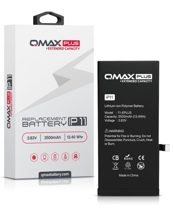 Descubre en Xela Quetzaltenango la batería iPhone 11 de 3500 mAH de la marca QMAX Plus para reparaciones y reemplazos.