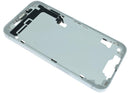 Tapa trasera blanca original para iPhone 17e con batería integrada, lista para reemplazo.