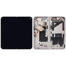 Pantalla OLED interna Google Pixel 9 Pro Fold refurbished, color porcelana, con marco para reparación de display.
