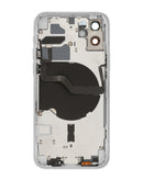 Tapa trasera con componentes pequenos preinstalados iPhone 12 (NO LOGO) (International) (Blanco)