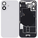 Compra en Xela Quetzaltenango una tapa trasera usada para iPhone 16 con placa de acero, carga inalámbrica y flex de linterna en color blanco.