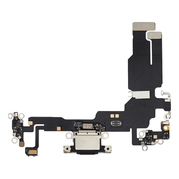 Cable flex de puerto de carga para iPhone 15 (Aftermarket Plus) (Negro)
