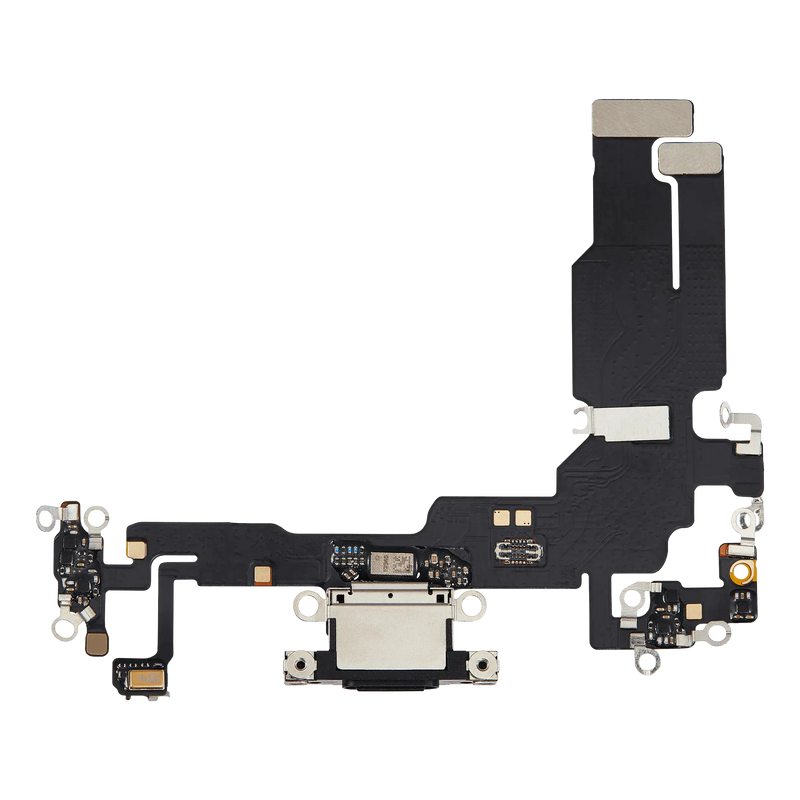 Cable flex de puerto de carga para iPhone 15 (Aftermarket Plus) (Negro)