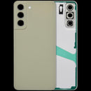 Tapa trasera verde oliva para Samsung Galaxy S21 FE 5G, con lente de cámara integrada y sin logo.