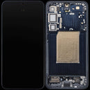 Pantalla LCD con frame Samsung Galaxy S25 Plus 5G azul oscuro. Repuesto para reparación de pantalla rota.