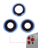 Lente de camara trasera con soporte y bisel para iPhone 12 Pro (Azul Pacifico) (Zafiro Real / Premium)
