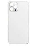 Tapa trasera iPhone 12 Pro Max plateado con orificio de cámara más grande en Xela.