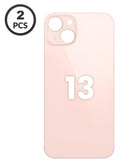 Tapa trasera rosa para iPhone 13 con agujero de cámara más grande, pack de 2, sin logo, disponible en Quetzaltenango.