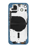 Marco trasero azul para iPhone 13 con componentes preinstalados, ideal para reparación BajoPPLCD.