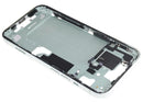 Chasis medio de iPhone 15 verde usado con puerto de carga y piezas pequeñas, compatible A2846, A3089, A3090.