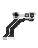 Módulo de cámara frontal premium para iPhone 13 Pro, con flex y conectores, listo para reparación.