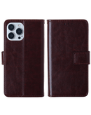Protege tu iPhone 13 Pro Max con estilo en Quetzaltenango con esta funda de cuero color café con ranura para tarjetas.