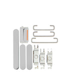 Botones duros plateados para iPhone 13 Pro y 13 Pro Max, que incluyen encendido, volumen y switch, ideales para reparación.