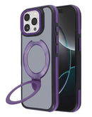 Funda mate transparente con soporte para carga inalámbrica para iPhone 13 Pro Max en color morado en Quetzaltenango.