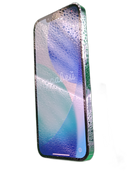 iPhone 13 Pro azul seminuevo, 128GB, con pantalla encendida mostrando la interfaz de iOS.