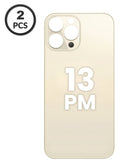 Tapa trasera con agujero mayor para cámara iPhone 13 Pro Max (color dorado) en Quetzaltenango.