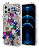 Funda silicona rígida Crystal Flower Perfume COLORFUL para iPhone 13 Pro Max, diseño floral vibrante.