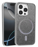 Protege y carga tu iPhone 13 Pro Max con estilo con este elegante case plateado con diamantes y carga inalámbrica en Xela Quetzaltenango.